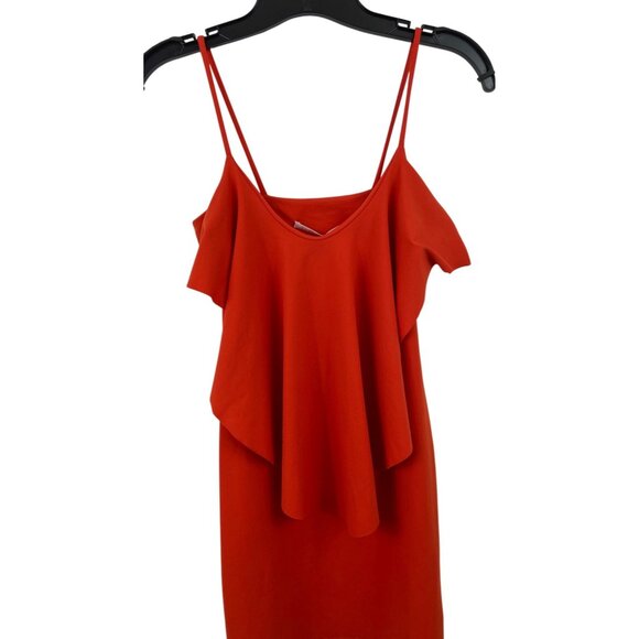 Susana Monaco Orange Mini Ruffle Dress Womens Size XS - Picture 3 of 8